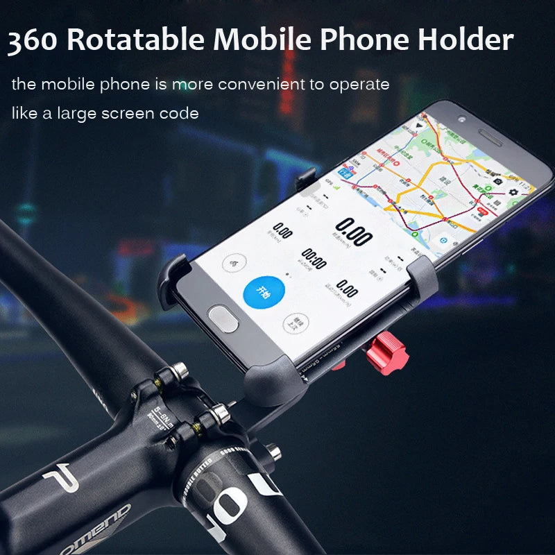 Aluminum Bike Bicycle Phone Holder Motorcycle Rearview Holder Mount 360 Degree Rotatable Handlebar for Phone GPS Phone Stand