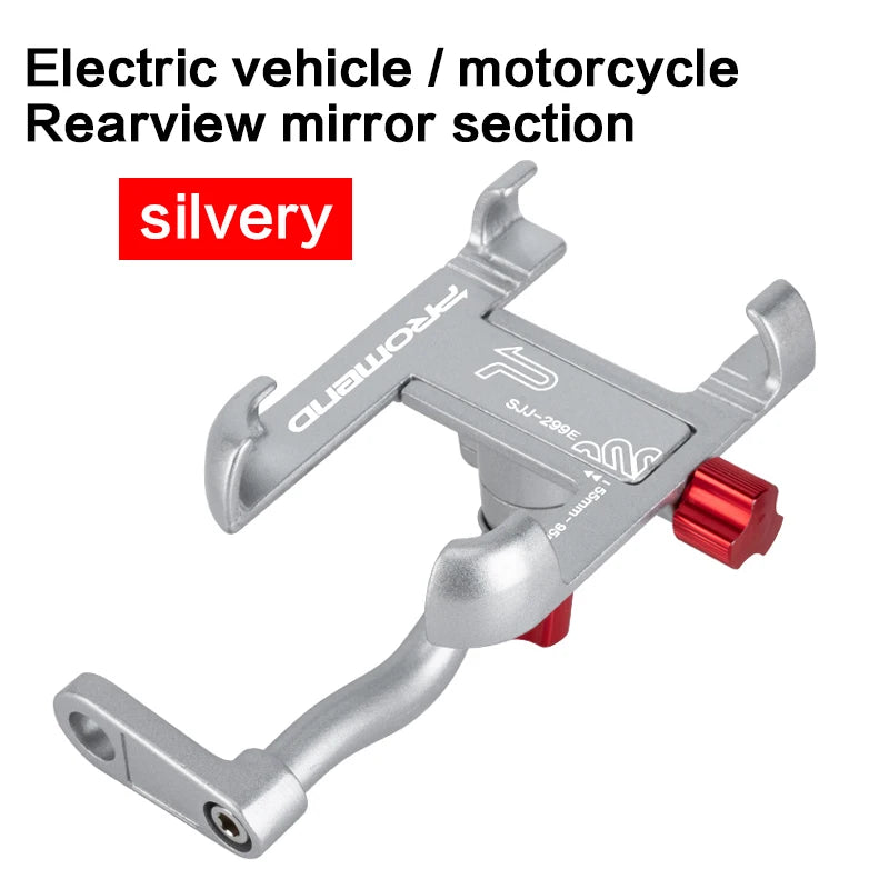 Aluminum Bike Bicycle Phone Holder Motorcycle Rearview Holder Mount 360 Degree Rotatable Handlebar for Phone GPS Phone Stand